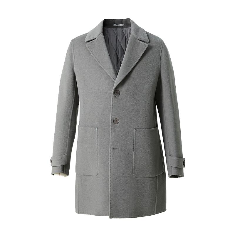 

VICUTU Men s Slim-Fit Dark Grey Double-Faced Wool Blend Coat M 170/88A