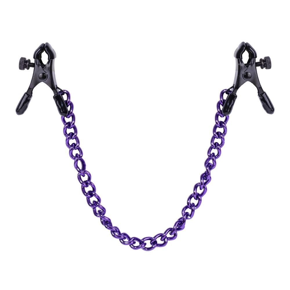 Clemă pentru mamelon cu lanț metalic Agrafe reglabile pentru mamelon BDSM Clip mare pentru sâni Jucării sexuale pentru adulți pentru femei și cupluri