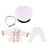 Obitsu OB11 Military Costume Set 4 Pieces Short Hat 11cm Doll Outfit White