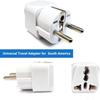 US To EU Travel Plug Adapter, AC Power Outlet Converter for Europe UK Australia, 2 Prong Type C International Wall Socket Adapto