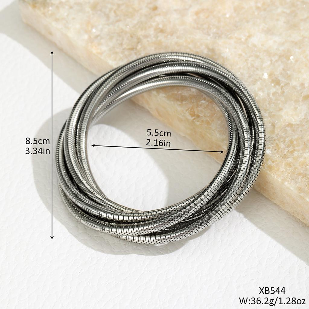 A Personalized Simple and Cool Style Multi-Layered Winding Line Spring Bracelet