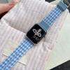 Woolen Fabric Leather Strap for Apple Watch Series 10 9 8 7 SE 6 5 4 3 2 1 42mm 41mm 40mm 38mm Watch Band
