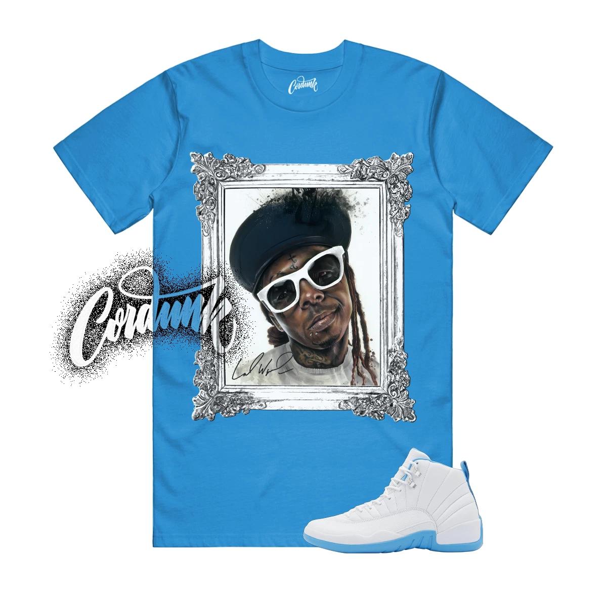 12 Melo White University Blue Emoji T Shirt Match Match LW 4XL