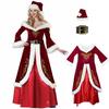 Soft Corduroy Christmas Santa Claus Costume Dress For Women With Stylish Accessories