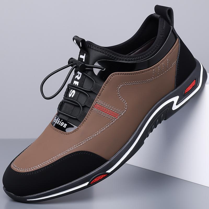 Mens Sneakers 2026 New Lace Up Business Casual Shoes Snug Cushioned Daily Wear Fashion Leather Walking Shoes for Men