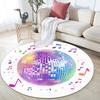Runder Teppich mit Notenmuster, Teppich für Wohnzimmer, Schlafzimmer, Spielzimmer, Rutschfeste Bodenmatte, Feiertagsgeschenke und Geburtstagsgeschenke.