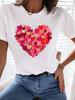 (Asian Size) cute love cute Print Female Tee Top Clothing T Shirt Woman Women Fashion Short Sleeve Graphic T-shirts