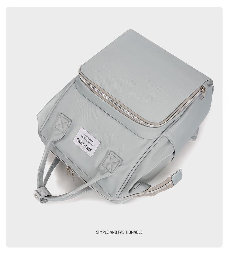 New Large Capacity Solid Color Multifunctional Mommy Backpack for Outdoor Baby Care