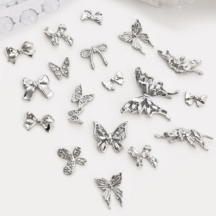 10x/Set Beautiful Butterfly Nails Art Charms 3D Alloy Bowknot Nails Charms Nails Charms Nails Supplies