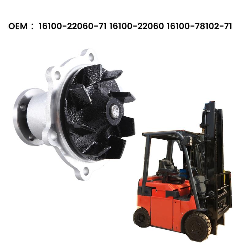 #611K Forklift Truck Engine Cooling Water Pump Cover for Toyota 2FD 3FD 4FD 2J Diesel 16100-78102-71 16100-22060 (silver)