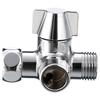 Brass Diverter Splitter Switch T-Adapter Toilet Valve 3 Way Water Home Hose Replacement Rotating Shower Arm Bath