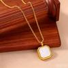Unisex Stainless Steel Tiger Eye & Lapis Lazuli Square Pendant Necklace