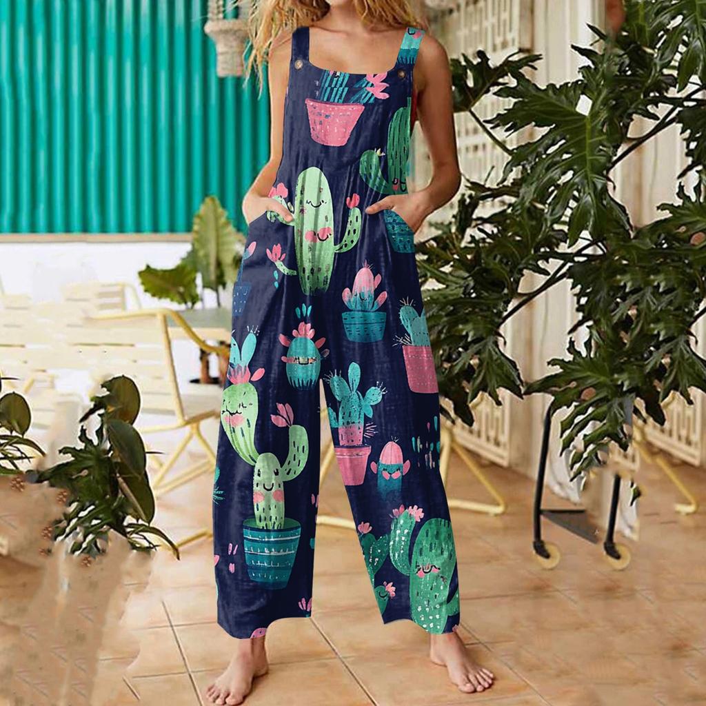 Salopette casual da donna Tute Cinghie regolabili Senza maniche Pagliaccetti estivi carini e comodi con tasca
