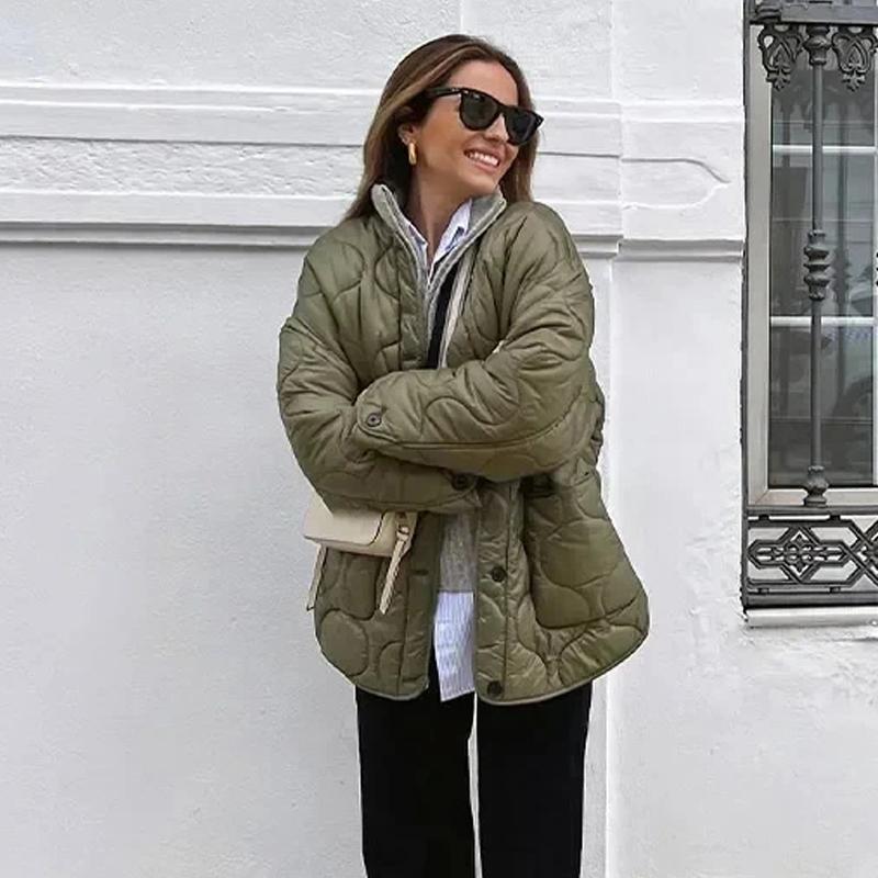 Quilted Jacket Women Parkas Long Sleeve Padded Coat Woman Warm Winter Woman Coats Casual Demi-season Jacket for Women