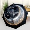 1pc Moon Butterfly Print Automatic Umbrella Portable Home Essential Umbrella, Iron Umbrella Structure Suitable for All Seasons yy251123192