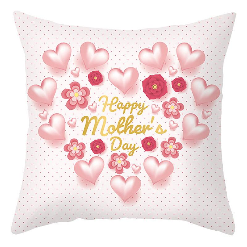 Mother's Day Pillow Cover Home Office Peach Skin Cushion Cover Sofa Car Cushion Cover Backrest