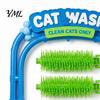 Cat Cleaning Accessories Wash Grooming Station, Self Groomer with Soft Rubbing Brushes, Helper Car Design Massage Scratcher for Indoor Cats Loose Fur
