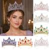 Crystal Bridal Crown Tiara Metal Base Tall Crystal Crown Vintage Queen Crown