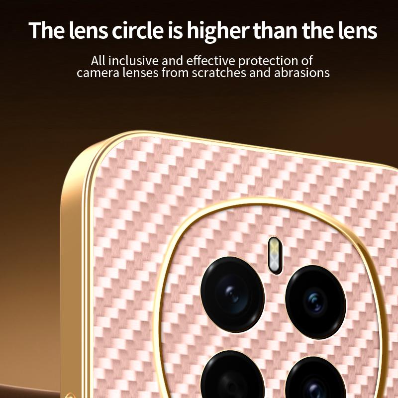 For Honor Magic7 5G Phone Case Carbon Fiber Textured Electroplated TPU Back Cover