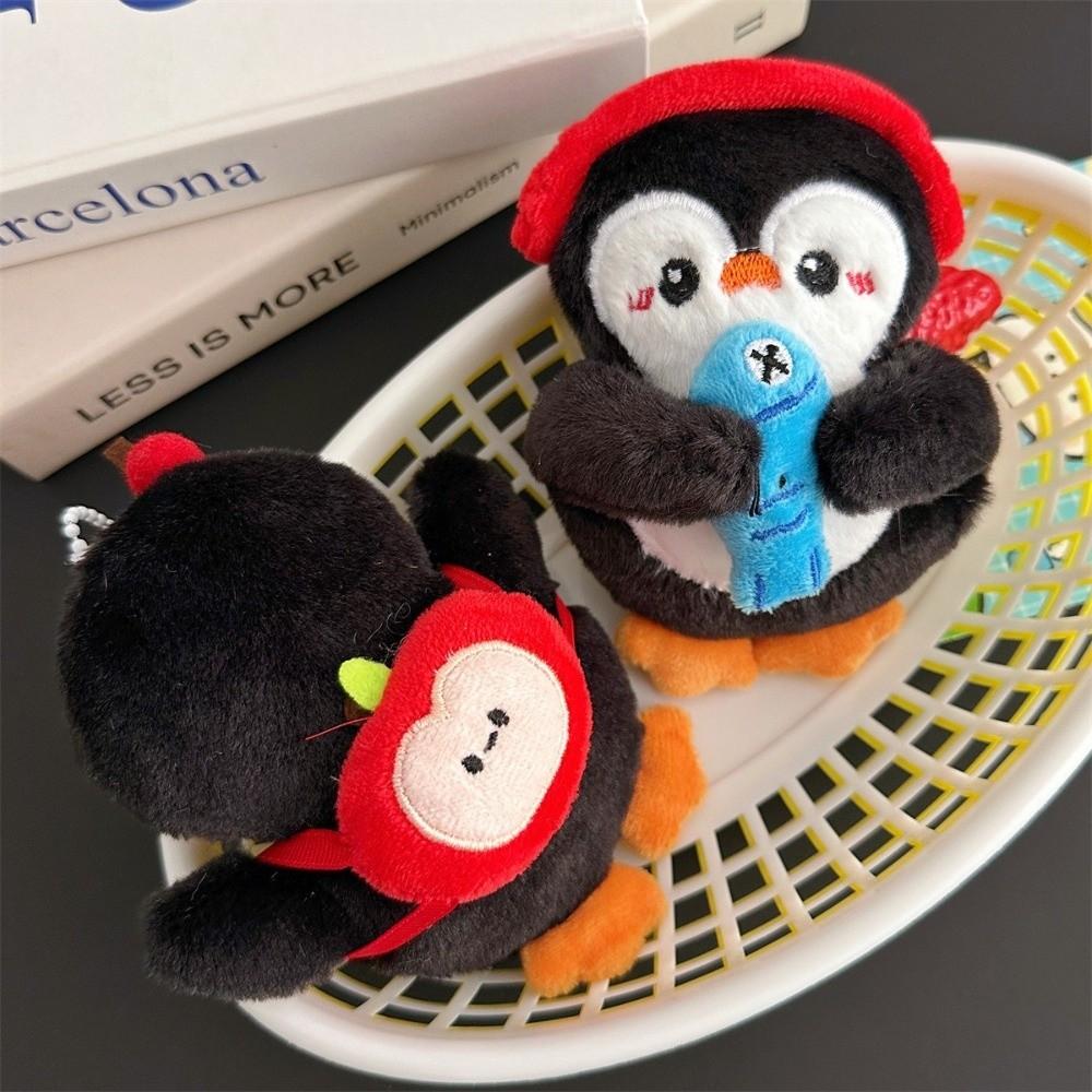 Soft Plush Squeaking Penguin Keychain Penguin Doll Stuffed Doll Pendant Car Key Ring Kid Gifts