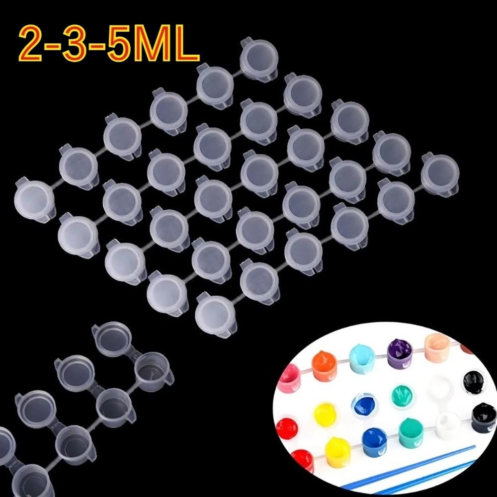 5Strips 2/3/5ml 2ml/3ml/5ml Empty Joint Pigment Box With Lids Paint Pot  Drawing Supplies