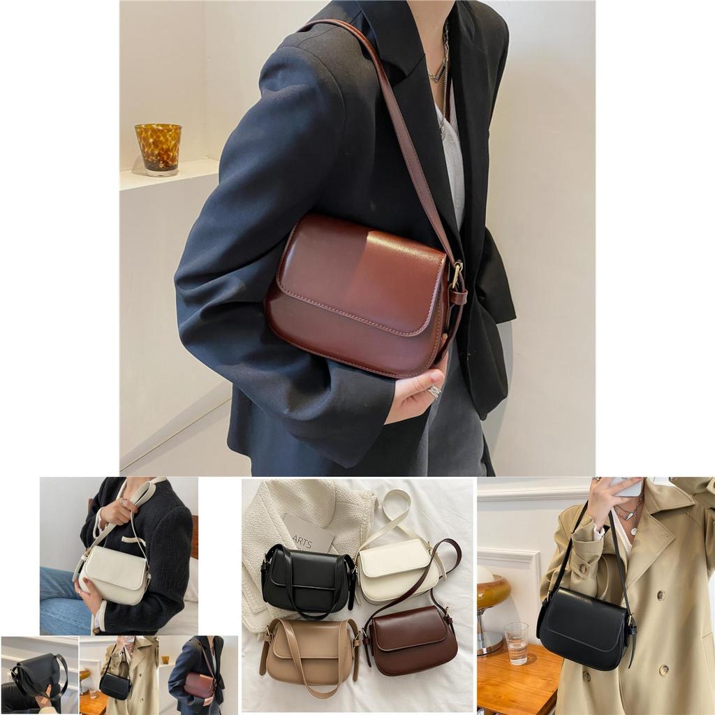 Chic Vintage Small Square Pu Shoulder Bag For Women Trendy 2021 Fashion Retro Purse