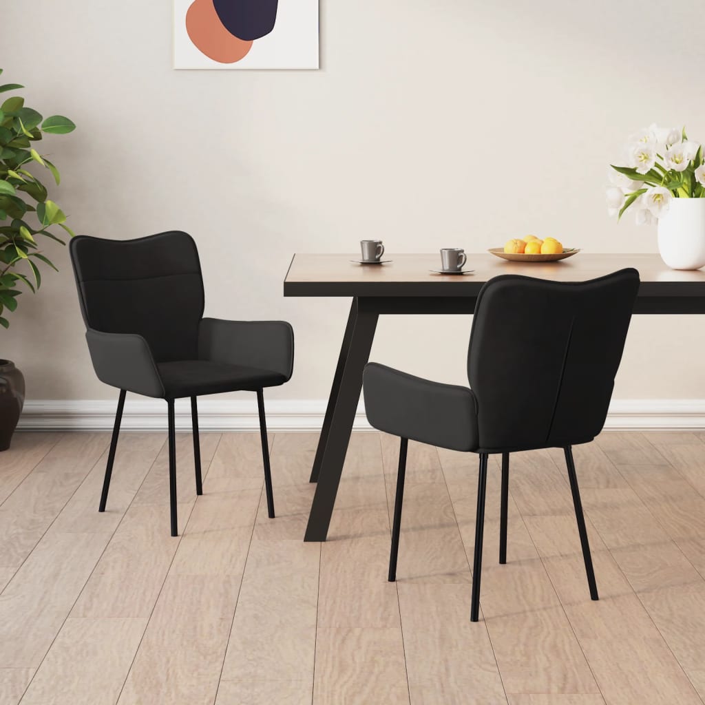 Dining Chairs 2 Pcs Black Velvet