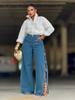 Women High Waist Wide Leg Jeans