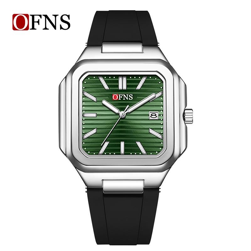 

Oufanni Men s Luminous Square Quartz Watch - Waterproof, Fashionable, Classic, with Single Calendar.