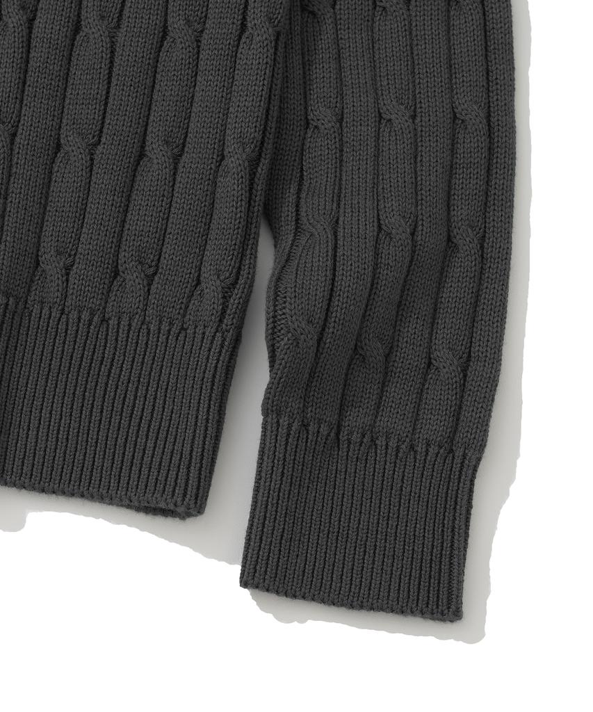 KNITTED [Nitied X Fashion Planet] Cable Round Knit Charcoal