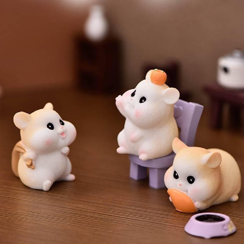 Charming Resin Hamster Ornaments Ideal For Diy Micro Landscape Projects