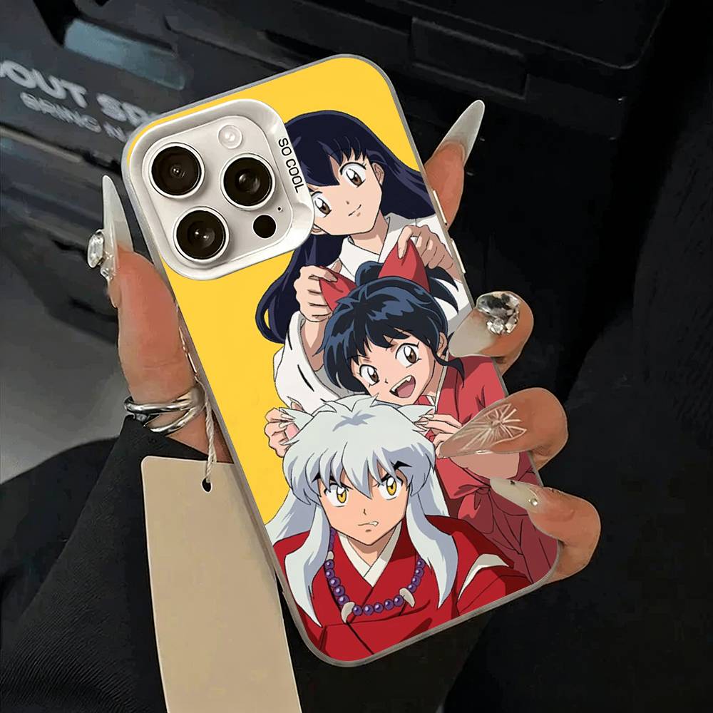

L-L-Inuyasha Phone Case For iPhone 11 12 13 14 15 16Pro Max Plus white Sliver Phone Cover iPhone16Plus