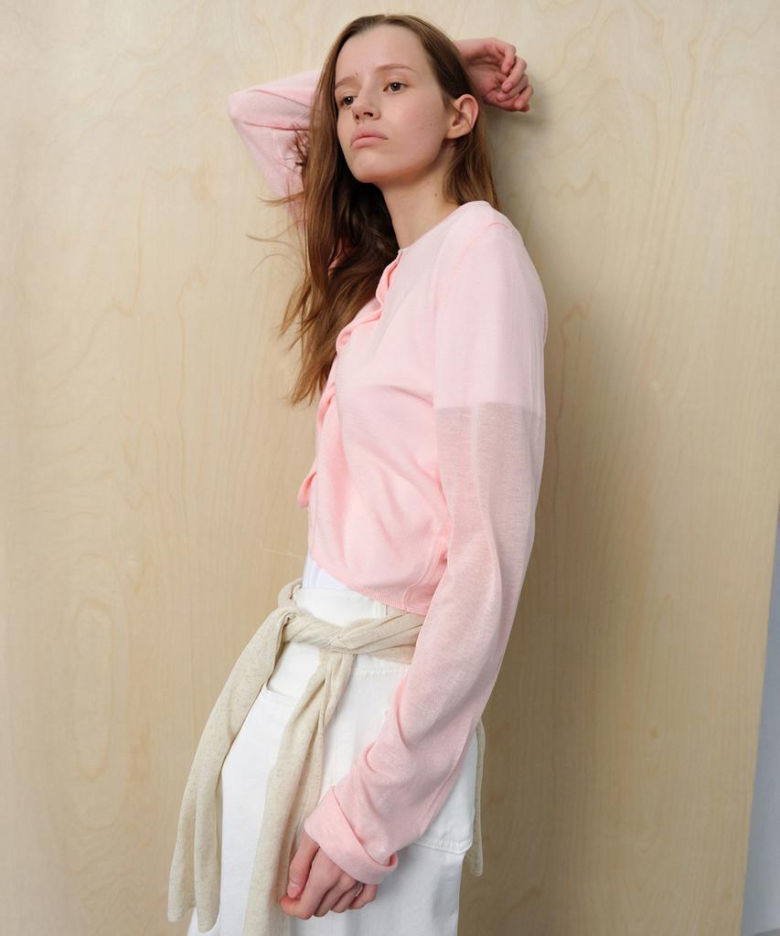 Leuba Light Linen Cardigan - Color Pink