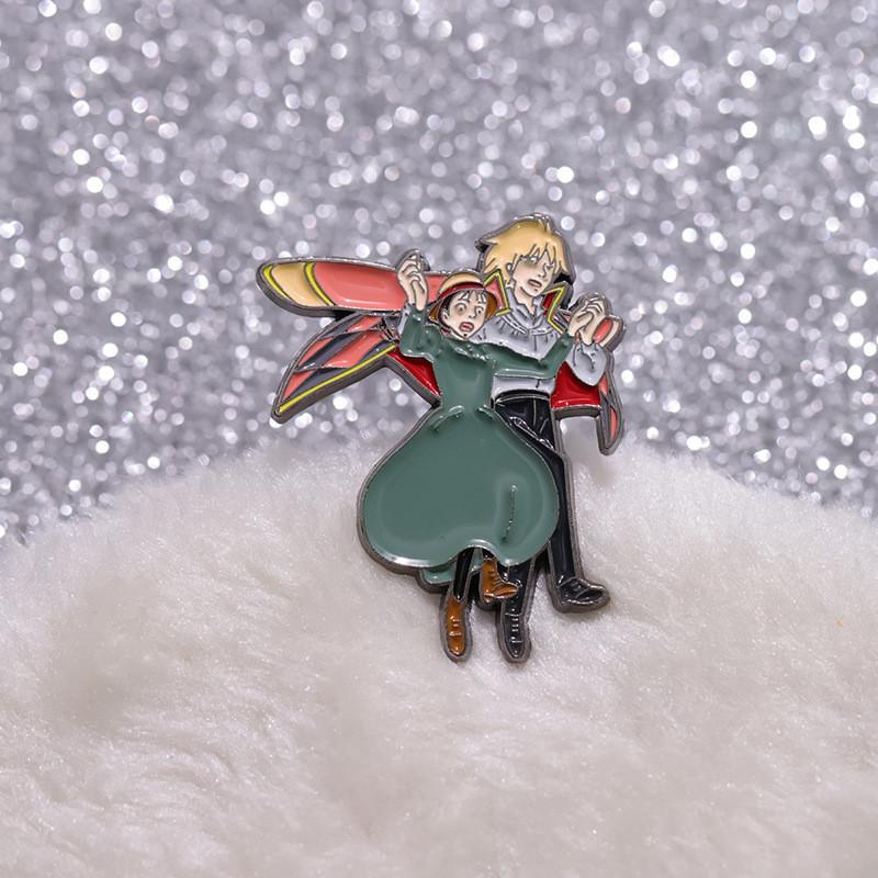 Cartoon Anime Character Metal Badge Decorative Pin For Couples Fashionable Accessories