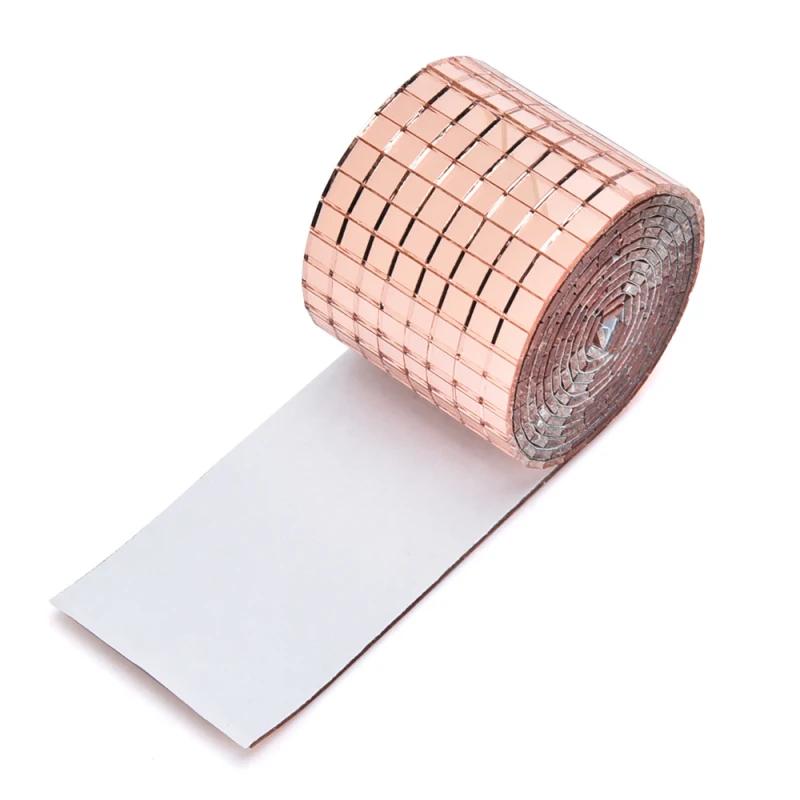 Self-Adhesive Imitation Glass Mini Square Mirror Acrylic Mosaic Tiles Stickers Bathroom DIY Party Handmade Craft Home Decoration