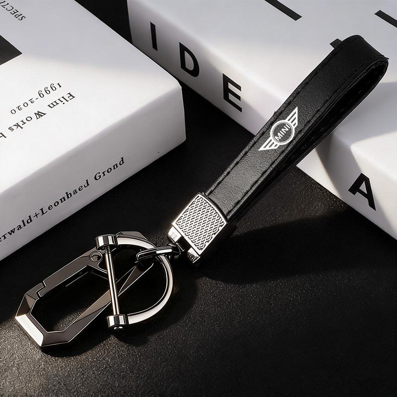 Metal Leather Keychain Key Chain Ring Key Holder Auto Accessories For BMW MINI Cooper One S Countryman Clubman JCW Works R50 R55 Pwaxk99