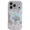 Cartoon Cat Red Apple iPhone 17/16 Pro Max/15 Pro Girly Heart Phone Case