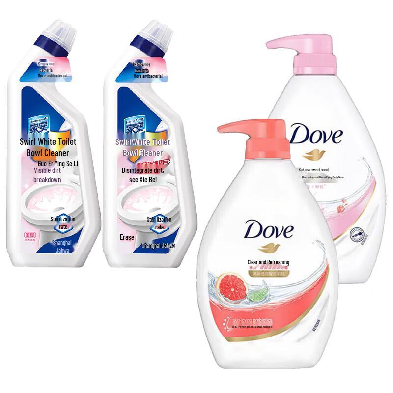 Dove Moisturizing Shower Gel & Toilet Cleaner Bundle