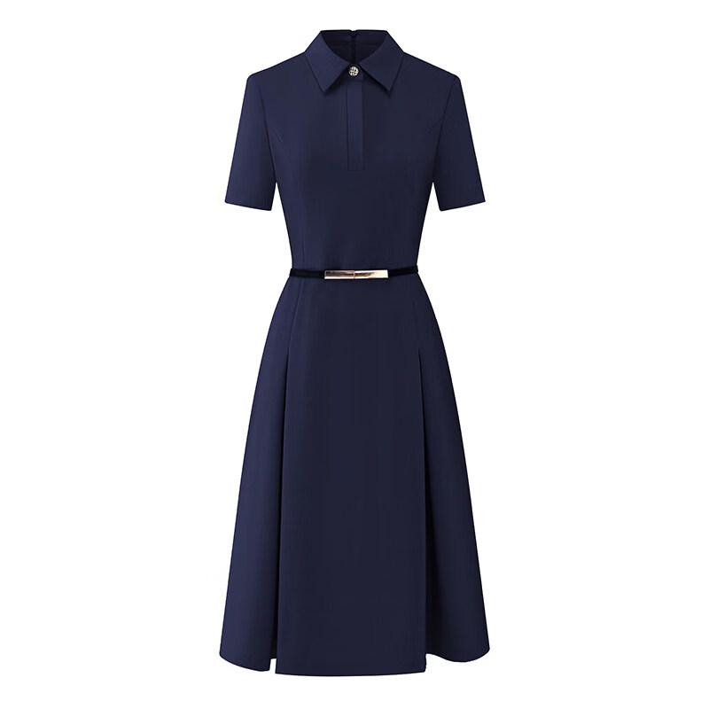 Vestido de Trabalho Feminino com Gola Polo e Manga Curta