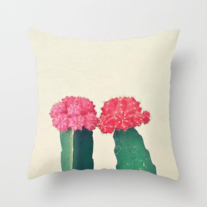 Ins Internet Celebrity Nordic Cactus Plant Peach Skin Car Sofa Pillow Cover Cushion Cover Home