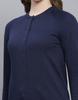 Monte Carlo Navy Solid Round Neck Sweater