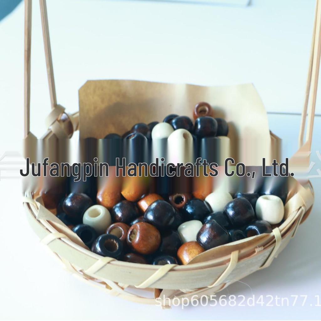 11x12mm & 16x17mm Wooden Beads for Jewelry, Handmade Beading Material with Drawstring Bucket