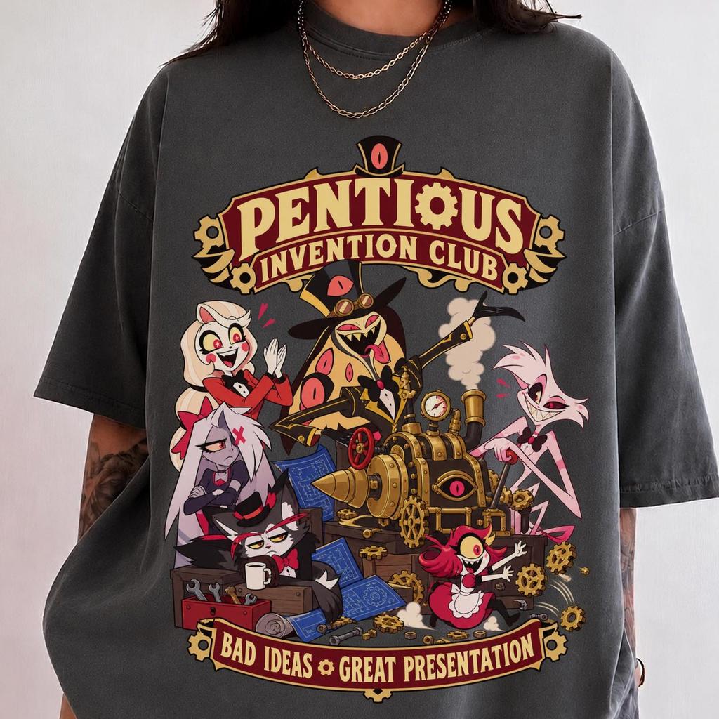 Comfort Colors Invention Club Shirt, Sir Pentious Shirt, Hazbin Hotel Tshirt, Hellaverse Merch