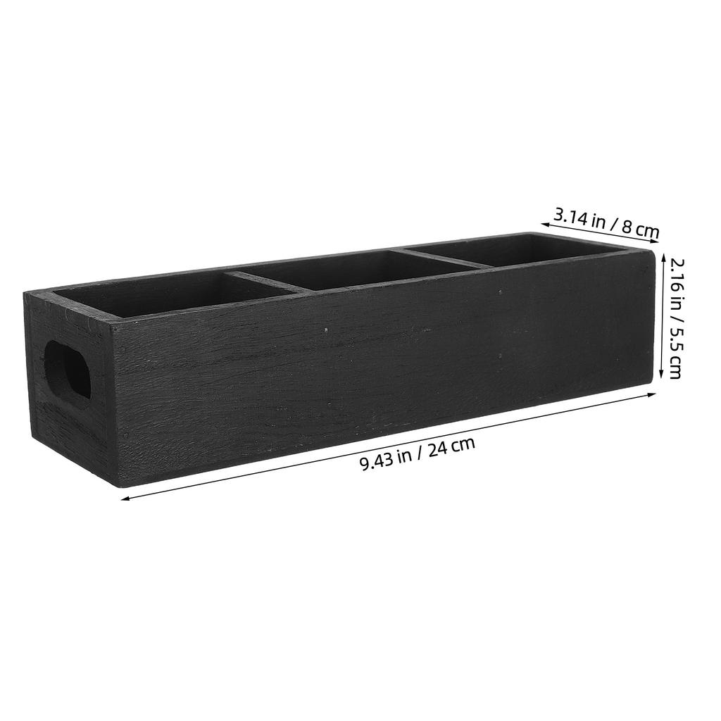 Wooden Storage Box 3 Compartment Organizer Practical Storage Cases Suitable For Storing Candy Sticky Notes Tea Bags And Remote