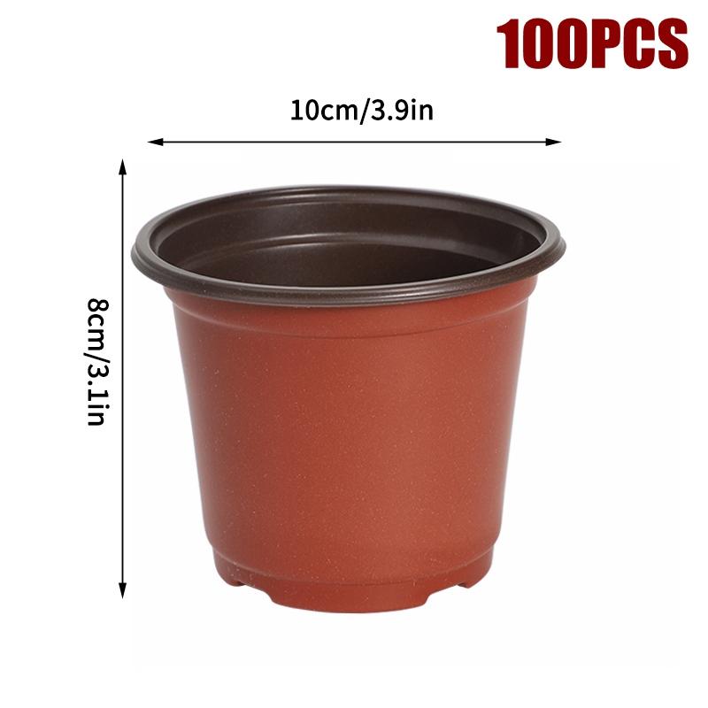 20-100Pcs Plastic Nursery Seedling Pot Succulent Plantpot Garden Flowerpots Transplant Container Pot Garden Supplies
