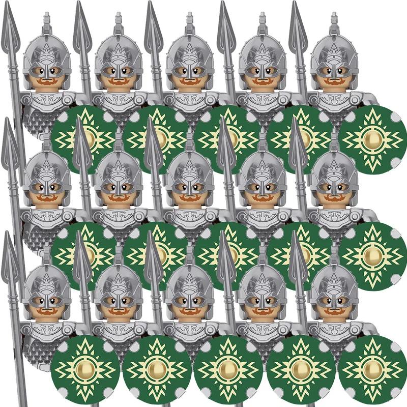 Średniowiecze Seria Władca Pierścieni Królewska Gwardia Rycerzy Lohan Starożytni Łucznicy Figurki Żołnierzy Klocki Zabawki dla Dzieci