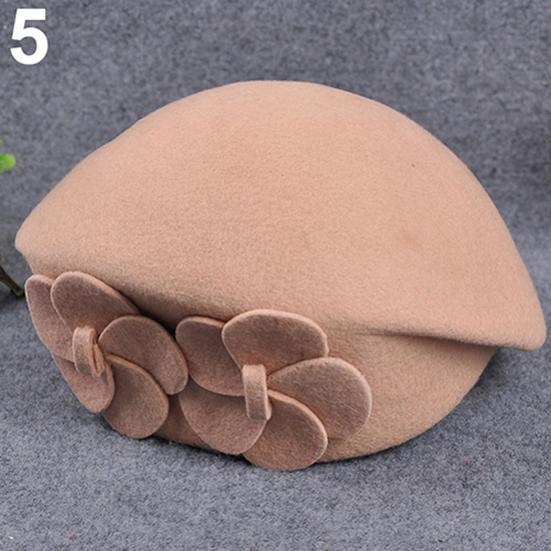 Fashion Women's Beret Baggy Beanie Hat Double Flower Airline Stewardess Cap
