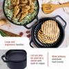 Enameled Cast Iron Induction Cocotte and Pan 27 Cm, Dutch Oven 5.7L, PTFE-Free Victoria 39585 Black