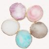 Nail Palette Resin Round  Style Crystal Display Plate Gold Edge Manicure Mixing Tool  Practical Nail Makeup Accessory