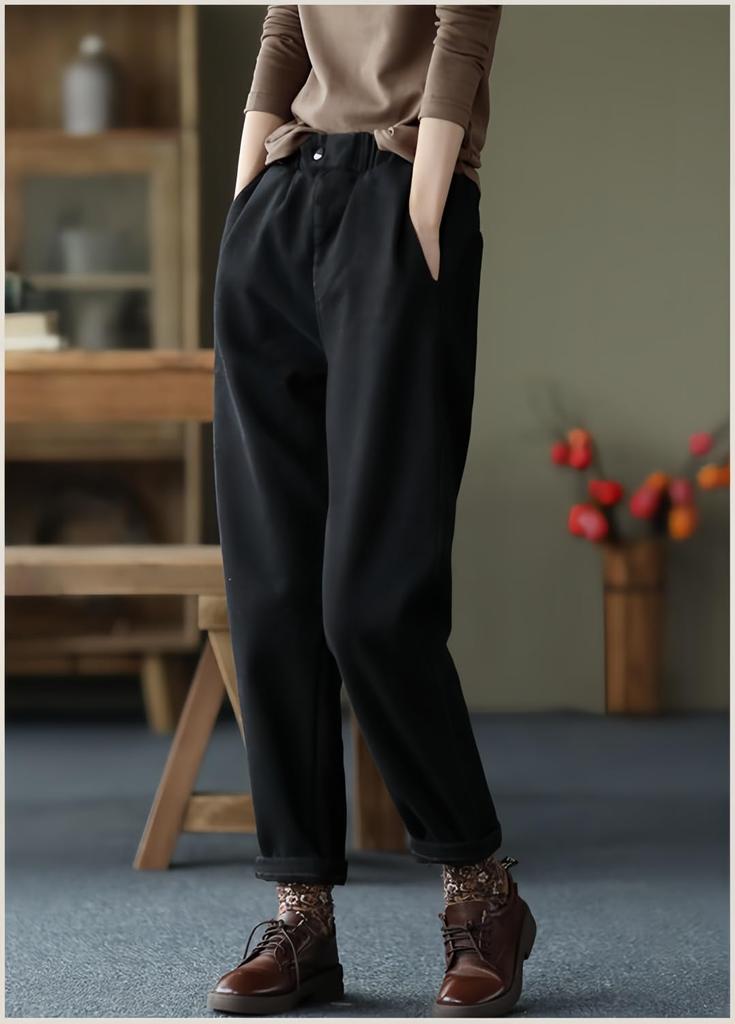 Meritaillor Tapered Comfortable and Plus Sizes Warm Leggings for Fall and Black Warm Pants for Fall and Casual Pants for Perfect for Commuting Women's